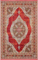 Vintage Traditional Red Ivory Terracotta Area Rugs