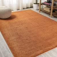 Haze Solid Low-Pile Red Soft Area Rug