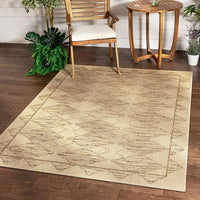 Sturl Beige Indoor/Outdoor Flat Weave Pile Nordic Diamond Pattern Rug