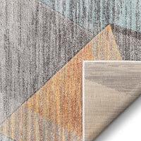 Laroy Soft Pastel Multi Color Triangle Boxes & Squares Geometric Area Rug