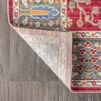 India Flower and Vine Burgundy Soft Area Rug