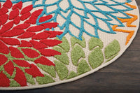 Floral Indoor/Outdoor Red Multi-color Area Rug