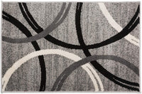 Contemporary Circles Pattern Gray Black Area Rugs