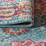 JONATHAN Y Bohemian FLAIR Boho Vintage Medallion Blue/Red soft Area Rug