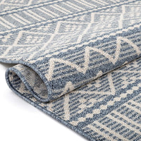 Ventova Denim Blue Tribal Geometric Area Rug