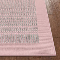 Medusa Odin Solid & Striped Border Indoor/Outdoor Blush Flatweave