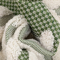 Bellagio Luna Tribal Moroccan Diamond Pattern Green High-Low Flat-Weave Area  Rug