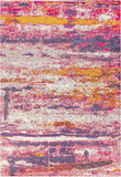 Modern Abstract Brushstroke Pink/Cream Soft Rug