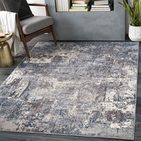 Abstract Soft Area Rug Teal
