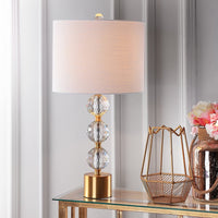 Ashley 25.25" Crystal LED Table Lamp Clear/Brass