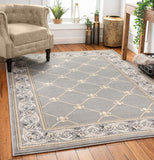 Timeless Fleur De Lis Traditional Area Rug Grey