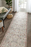 Ivory Machine Washable Vintage Style Updated Classic Distressed Persian Mat Area  Rug