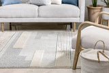 Brer Light Blue Abstract Geometric Tribal Area Rug