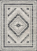 Pisa Grey Tribal Medallion Area Rug