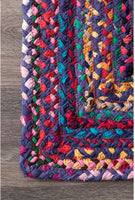 Hand Braided Blue Soft Area Rugs