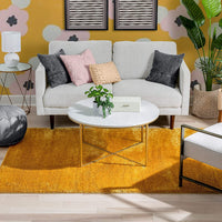 Ciel Golden Yellow Ultra-Soft Multi-Textured Shimmer Pile Area Rug