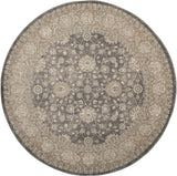 Sofia Collection Vintage Oriental Distressed Soft Area Rug Light Grey / Beige