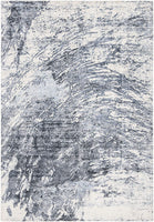 Mirage Collection MIR756M Handmade Modern Abstract Viscose Area Rug Blue / Ivory