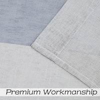 Gray Tan Stripe Sheer Color Block Window Curtain Panel Linen 95 inches Long with Grommets, 2 Panel Rustic Drapes