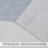 Gray Tan Stripe Sheer Color Block Window Curtain Panel Linen 95 inches Long with Grommets, 2 Panel Rustic Drapes