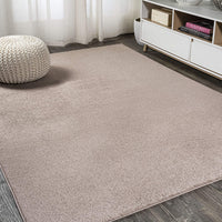 Haze Solid Low-Pile Red Soft Area Rug