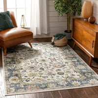 Corinne Ivory Classic Floral Oriental Pattern Area Rug