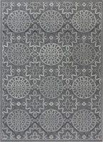 Talson Grey Geometric Tilework Pattern Area Rug