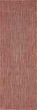 Casual Transitional Indoor Outdoor Flatweave Rust Red Area Rug