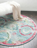 Baracoa Collection Bright Tones Vintage Traditional Turquoise Runner Area Rug