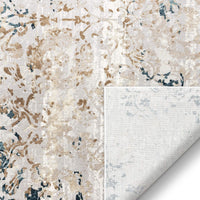 Perla Beige & Blue Vintage Floral Area Rug