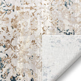 Perla Beige & Blue Vintage Floral Area Rug