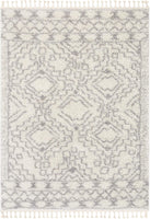 Miranda Grey Moroccan Shag Diamond Medallion Pattern Area Rug