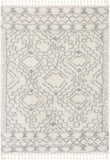 Miranda Grey Moroccan Shag Diamond Medallion Pattern Area Rug