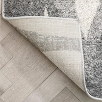 Pamplona Ivory & Grey Wavy Lines Abstract Geometric Pattern Area Rug