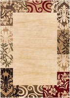 Barclay Vane Willow Damask Beige Modern Area Rug