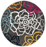 Floral Multi-color Grey Area Rug
