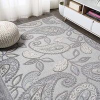 Julien Paisley High-Low Soft Area Rug Indoor Blue/Light Gray