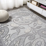 Julien Paisley High-Low Soft Area Rug Indoor Blue/Light Gray