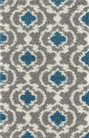 Gray Turquoise Blue Shag Area Rug