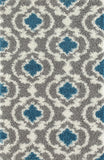 Gray Turquoise Blue Shag Area Rug