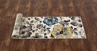 Floral Gray/Grey Yellow Blue Area Rug