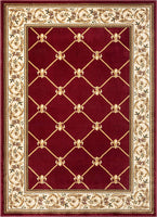 Timeless Fleur De Lis Red Formal Area Rug
