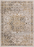 Persian Floral Oriental Medallion Design Ivory Beige Grey Soft Rug