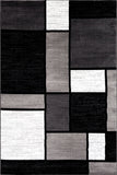 Box Pattern Gray/Grey Black White Area Rug