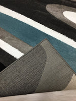 Gray/Grey Blue Abstract Area Rug