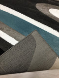 Gray/Grey Blue Abstract Area Rug