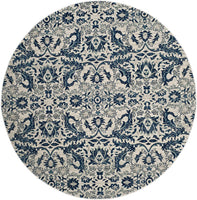 Evoke CollectionNon-Shedding Stain Resistant Living Room Bedroom Area Rug Ivory / Blue