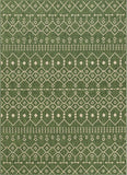 Nors Green Indoor/Outdoor Flat Weave Pile Nordic Lattice Pattern Area Rug