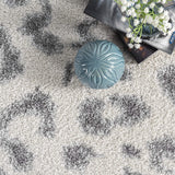 Leopard Print Soft Rug, Grey