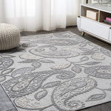 Julien Paisley High-Low Soft Area Rug Indoor Blue/Light Gray